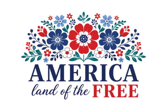 America Floral Freedom Design: Blooming Patriotism