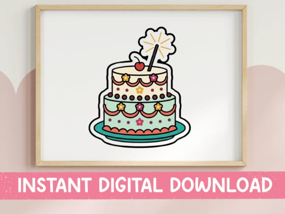 Celebrate in Style: A Birthday Cake Sticker for Every Project