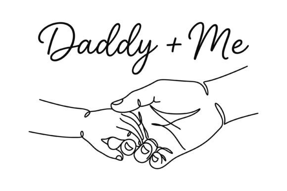 Celebrating the Father-Child Bond: The Daddy and Me Line Art Design