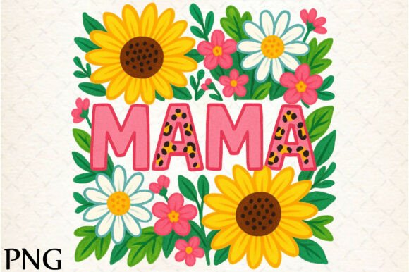 Floral Mama Png Mom Sublimation Design: Instant Creative Assets
