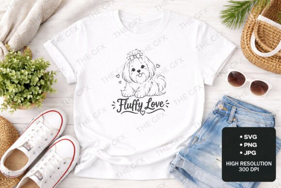 Fluffy Love Maltese T-Shirt Design: Celebrate Your Pet