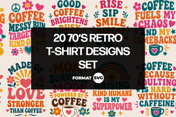 Groovy Brews: Unleashing 70s Retro Coffee SVG Designs