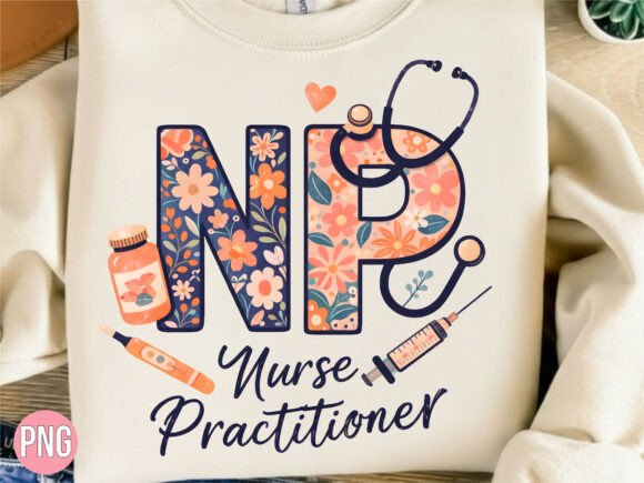 NP Nurse Practitioner Floral Design PNG: A Touch of Elegance for Modern Creations