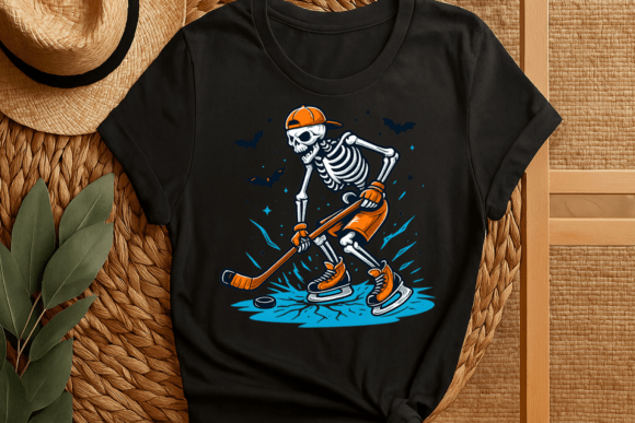 Skull and Ice: A Bold Graphic for Sports Merch