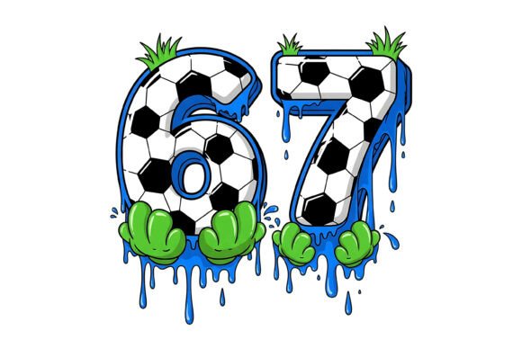 Soccer 67 Drip Grass Design: A Playful Vector for Bold Branding