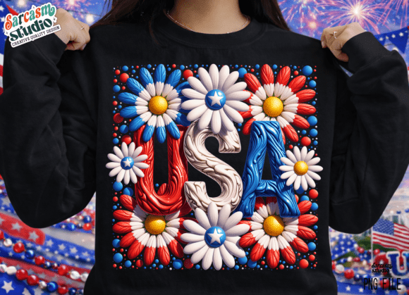 USA Daisy Patriotic America PNG Design: A Versatile Asset