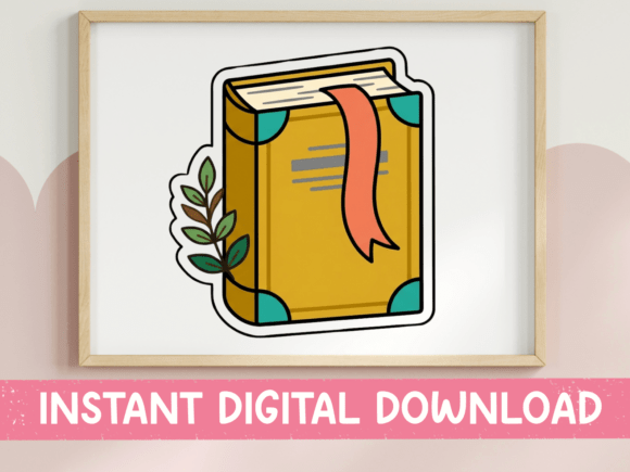 Warm Your Brand With Vintage Book Botanical Sticker Design